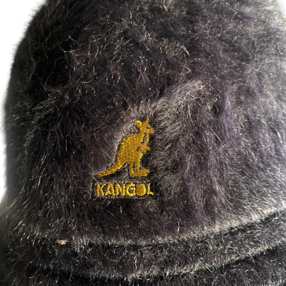 Vintage Kangol Fagora Casual Bucket Hat Sz S Black Faux Fur Hip Hop Y2k Street main image 4
